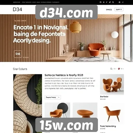 Tendências atuais de design no site d34.com